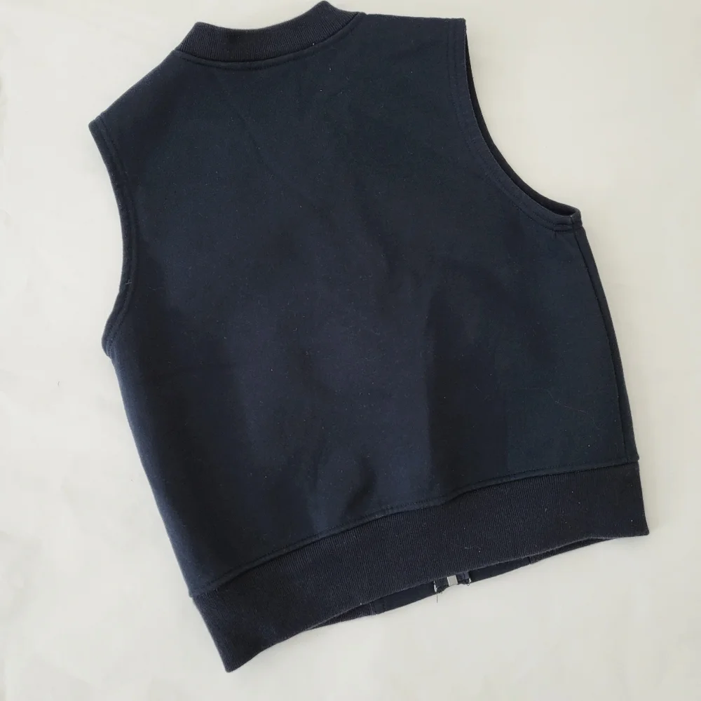 Gap navy zip up sweatshirt material vest youth small